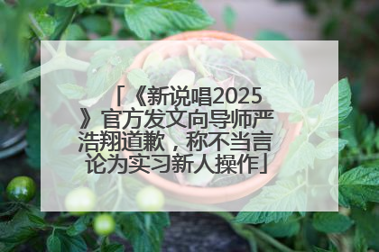 《新说唱2025》官方发文向导师严浩翔道歉，称不当言论为实习新人操作
