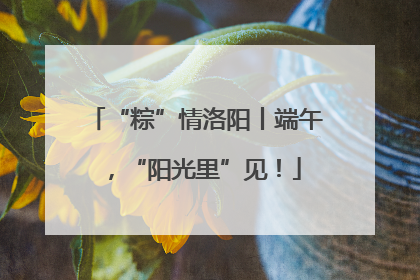 “粽”情洛阳丨端午，“阳光里”见！