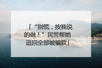 “别慌，按我说的做！”民警帮她追回全部被骗款
