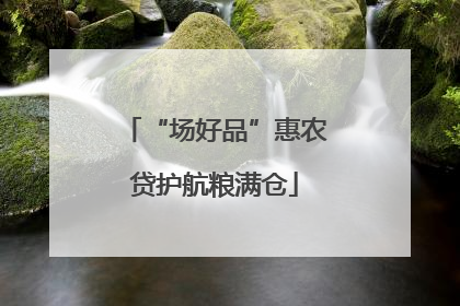 “场好品”惠农贷护航粮满仓