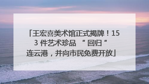 王宏喜美术馆正式揭牌！153 件艺术珍品 “ 回归 ” 连云港，并向市民免费开放