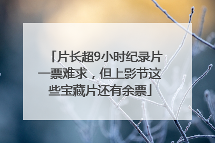 片长超9小时纪录片一票难求，但上影节这些宝藏片还有余票