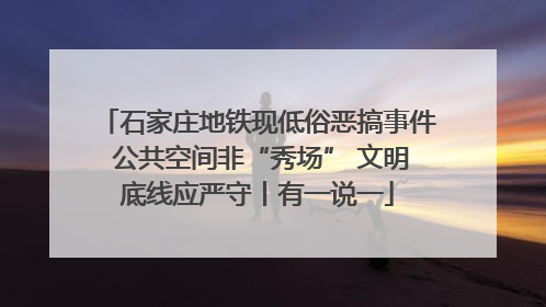 石家庄地铁现低俗恶搞事件 公共空间非“秀场” 文明底线应严守丨有一说一