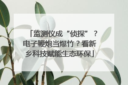 监测仪成“侦探”？电子鞭炮当爆竹？看新乡科技赋能生态环保