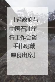 省政府与中国石油举行工作会谈 毛伟明戴厚良出席