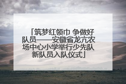 筑梦红领巾 争做好队员——安徽省龙亢农场中心小学举行少先队新队员入队仪式