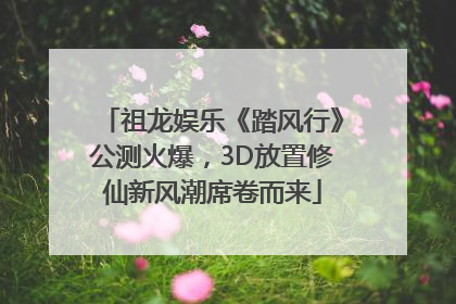 祖龙娱乐《踏风行》公测火爆，3D放置修仙新风潮席卷而来