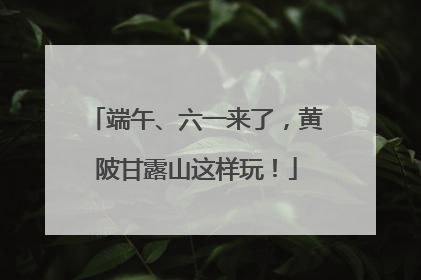 端午、六一来了，黄陂甘露山这样玩！