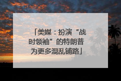 美媒：扮演“战时领袖”的特朗普为更多混乱铺路