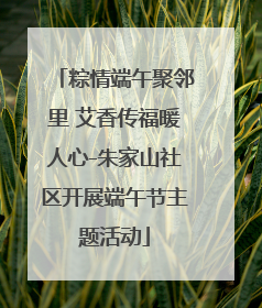 粽情端午聚邻里 艾香传福暖人心-朱家山社区开展端午节主题活动