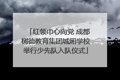 红领巾心向党 成都树德教育集团城厢学校举行少先队入队仪式
