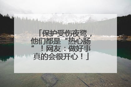 保护受伤夜鹭，他们都是“热心肠”！网友：做好事真的会很开心！