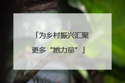 为乡村振兴汇聚更多“她力量”