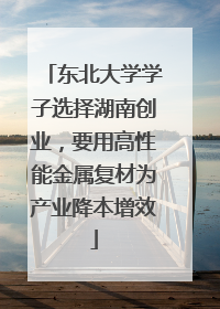 东北大学学子选择湖南创业，要用高性能金属复材为产业降本增效