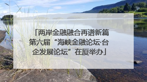 两岸金融融合再谱新篇 第六届“海峡金融论坛·台企发展论坛”在厦举办