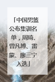 中国男篮公布集训名单，周琦、曾凡博、雷蒙、廖三宁入选