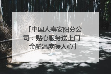 中国人寿安阳分公司：贴心服务送上门 金融温度暖人心