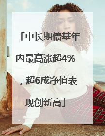 中长期债基年内最高涨超4%，超6成净值表现创新高