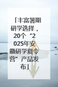 丰富暑期研学选择，20个“2025年安徽研学夏令营”产品发布