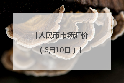 人民币市场汇价（6月10日）