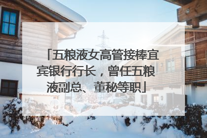 五粮液女高管接棒宜宾银行行长，曾任五粮液副总、董秘等职