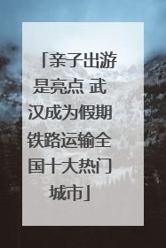 亲子出游是亮点 武汉成为假期铁路运输全国十大热门城市