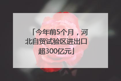今年前5个月，河北自贸试验区进出口超300亿元