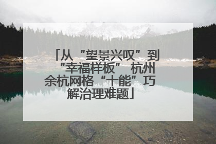 从“望景兴叹”到“幸福样板” 杭州余杭网格“十能”巧解治理难题