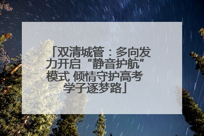 双清城管：多向发力开启“静音护航”模式 倾情守护高考学子逐梦路