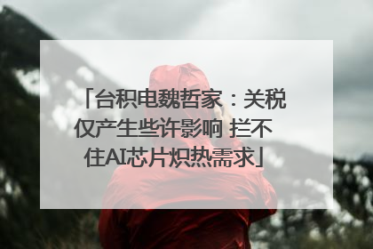台积电魏哲家：关税仅产生些许影响 拦不住AI芯片炽热需求