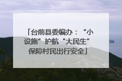 台前县委编办：“小设施”护航“大民生” 保障村民出行安全