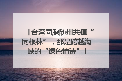 台湾同胞随州共植“同根林”，那是跨越海峡的“绿色情诗”