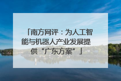 南方网评：为人工智能与机器人产业发展提供“广东方案”