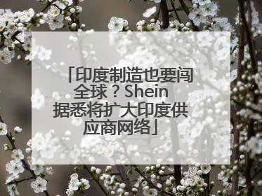 印度制造也要闯全球？Shein据悉将扩大印度供应商网络