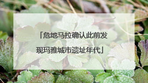 危地马拉确认此前发现玛雅城市遗址年代