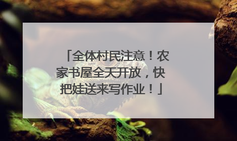 全体村民注意！农家书屋全天开放，快把娃送来写作业！