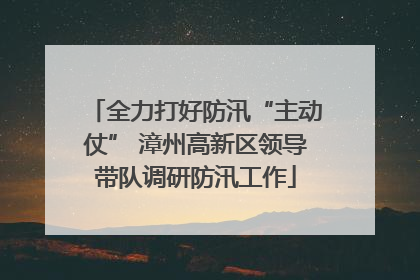 全力打好防汛“主动仗” 漳州高新区领导带队调研防汛工作