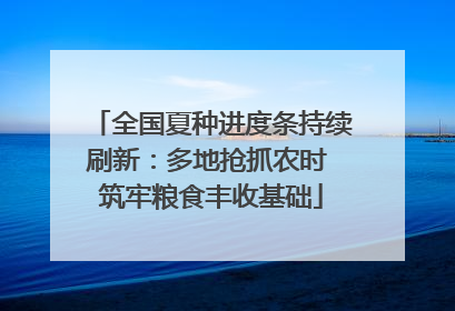 全国夏种进度条持续刷新：多地抢抓农时 筑牢粮食丰收基础