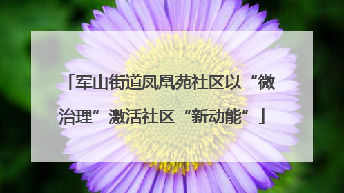 军山街道凤凰苑社区以“微治理”激活社区“新动能”