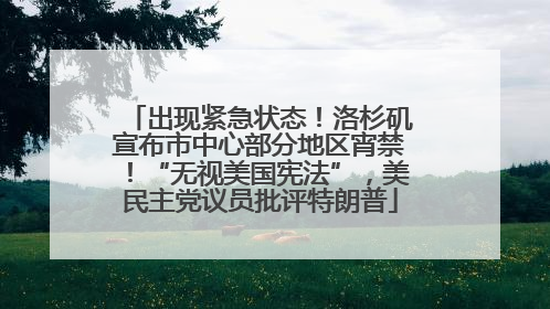 出现紧急状态！洛杉矶宣布市中心部分地区宵禁！“无视美国宪法”，美民主党议员批评特朗普