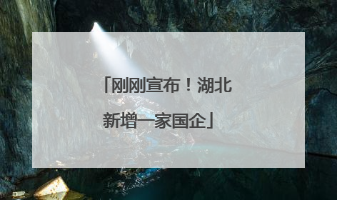 刚刚宣布！湖北新增一家国企