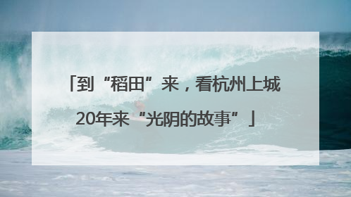 到“稻田”来，看杭州上城20年来“光阴的故事”