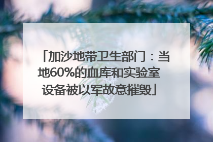 加沙地带卫生部门：当地60%的血库和实验室设备被以军故意摧毁