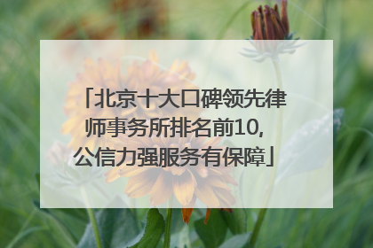 北京十大口碑领先律师事务所排名前10,公信力强服务有保障