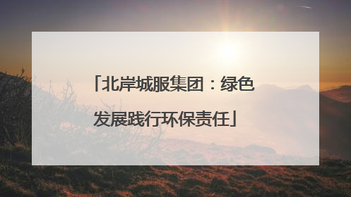 北岸城服集团：绿色发展践行环保责任