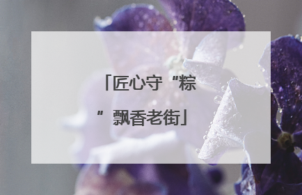匠心守“粽”飘香老街
