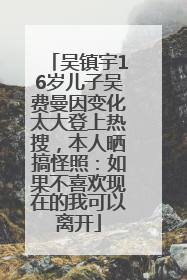 吴镇宇16岁儿子吴费曼因变化太大登上热搜，本人晒搞怪照：如果不喜欢现在的我可以离开