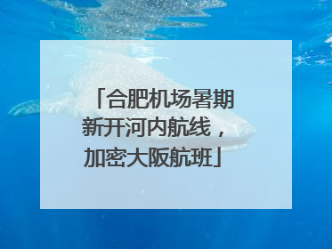 合肥机场暑期新开河内航线，加密大阪航班
