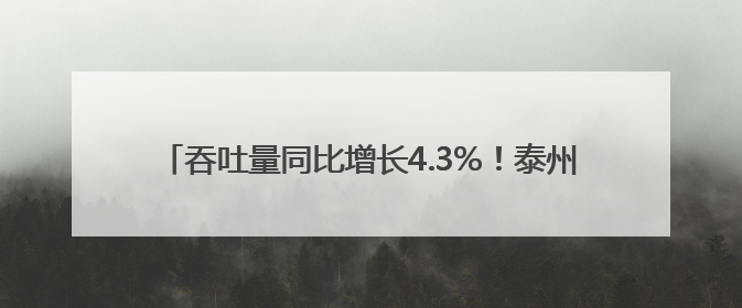 吞吐量同比增长4.3%！泰州企业坐享“家门口就是国际港”