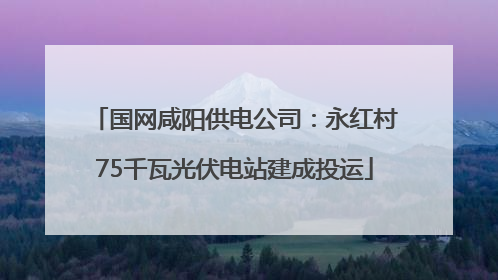 国网咸阳供电公司：永红村75千瓦光伏电站建成投运